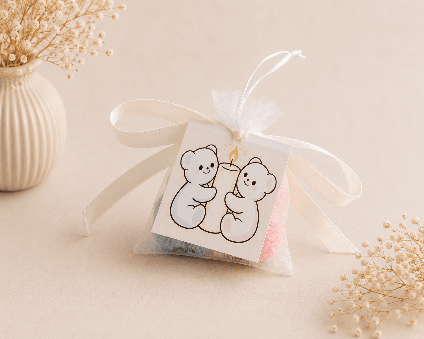 Mesh Bag Guest Gift Candles view 2